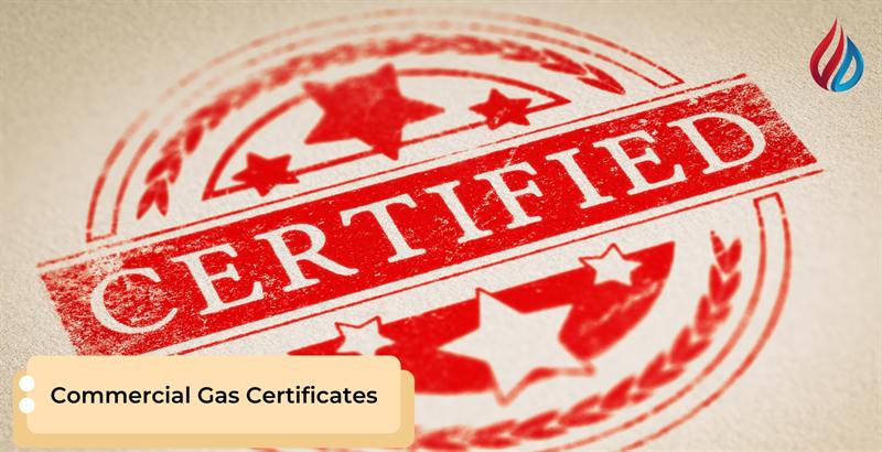 Gas engineer completing a commercial gas certificate inspection