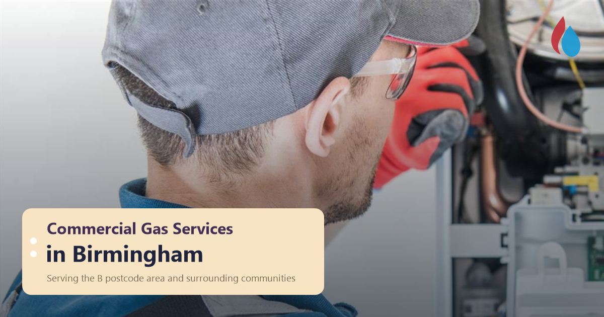 Commercial gas services in Birmingham: commercial gas installation pipework, serving the B postcode area