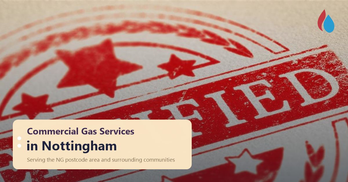 Commercial gas services in Nottingham: commercial gas safety inspection, serving the NG postcode area