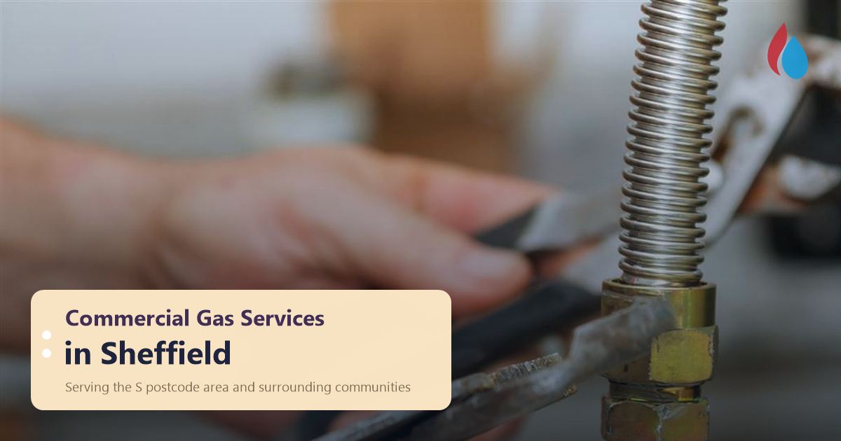 Commercial gas services in Sheffield: engineer on an emergency gas repair, serving the S postcode area